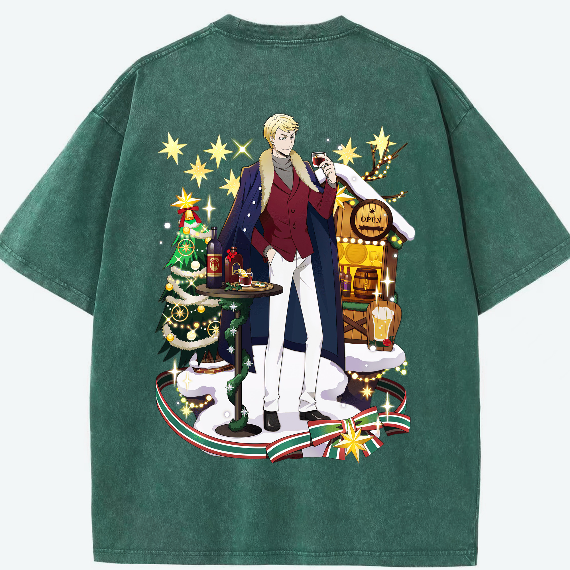 （画像用） 文豪ストレイドッグス Bungo Stray Dogs 綿100% ヴィンテージ風 半袖Tシャツ（背面プリント）